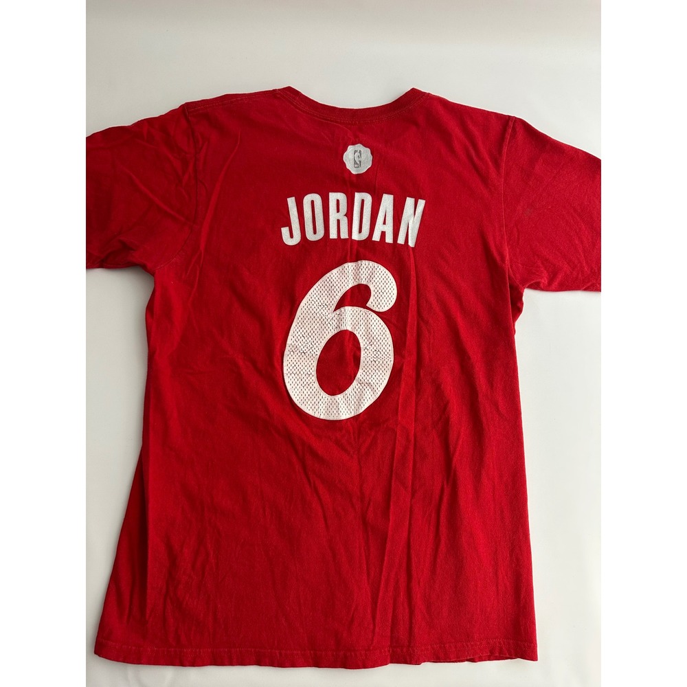 Adidas LA‎ Clippers Jordan #6 Red T-Shirt NBA Basketball Men's Medium Crew Neck - Picture 7 of 10